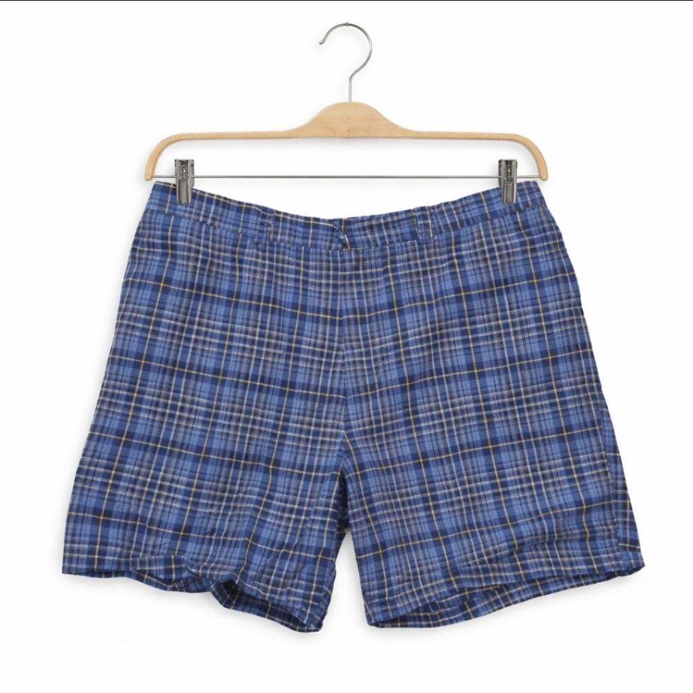 Oak Hill Blue Checkered Mens Big And Tall Cotton Shorts Sz 50R